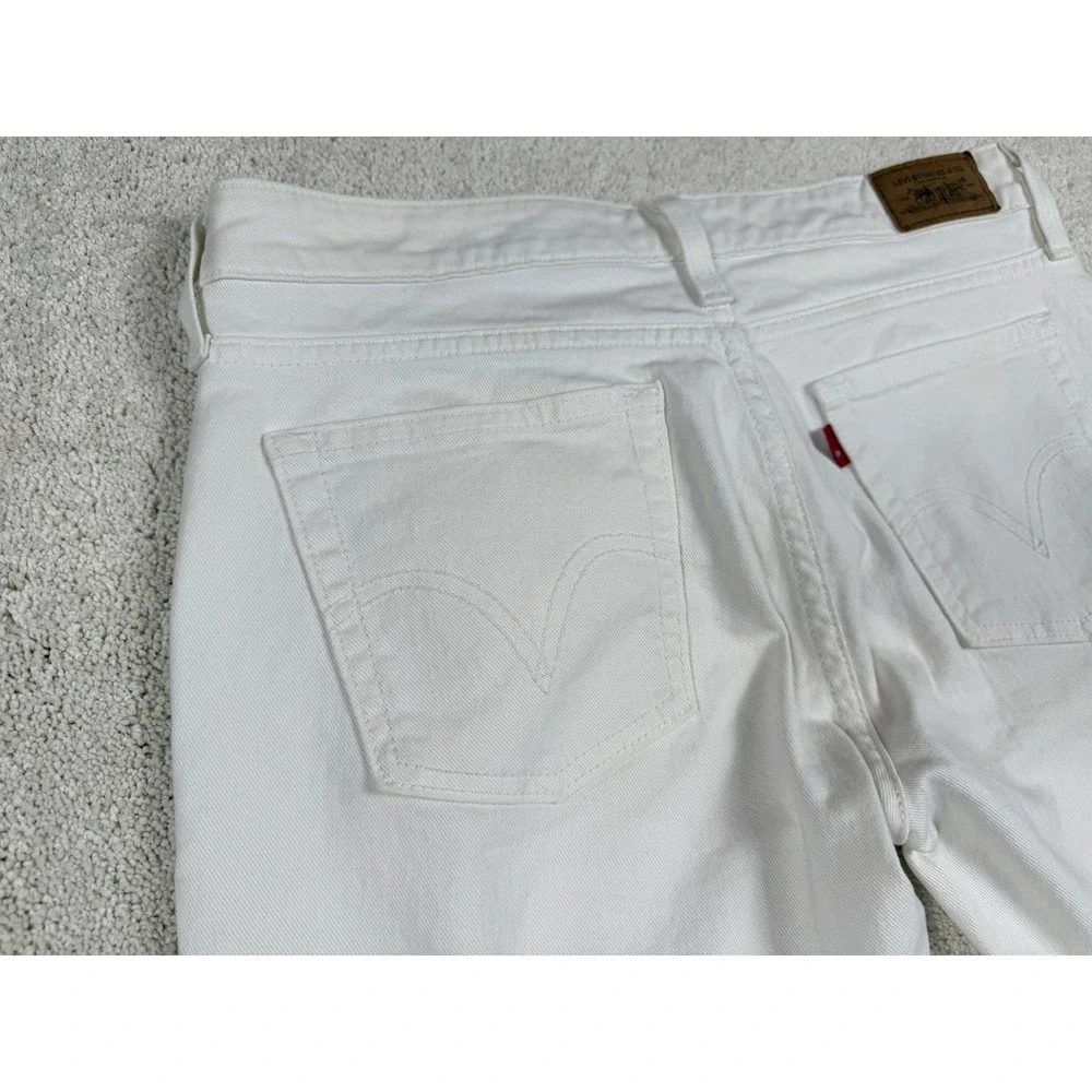LEVI'S Women's 545 Low Rise Boot Cut White Denim Jeans Sz 8M (30x28) #1439
